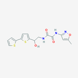 molecular formula C16H15N3O4S2 B2861736 N'-(2-{[2,2'-bithiophene]-5-yl}-2-hydroxyethyl)-N-(5-methyl-1,2-oxazol-3-yl)ethanediamide CAS No. 2097912-39-3