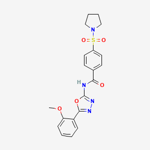 molecular formula C20H20N4O5S B2861737 N-(5-(2-甲氧基苯基)-1,3,4-恶二唑-2-基)-4-(吡咯烷-1-基磺酰基)苯甲酰胺 CAS No. 501352-03-0