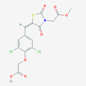 molecular formula C15H11Cl2NO7S B286174 (2,6-dichloro-4-{(E)-[3-(2-methoxy-2-oxoethyl)-2,4-dioxo-1,3-thiazolidin-5-ylidene]methyl}phenoxy)acetic acid 