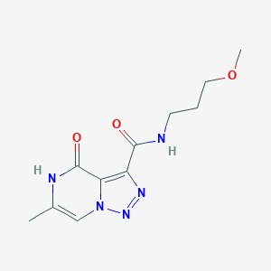 molecular formula C11H15N5O3 B2861741 N-(3-methoxypropyl)-6-methyl-4-oxo-4,5-dihydro-[1,2,3]triazolo[1,5-a]pyrazine-3-carboxamide CAS No. 1788829-66-2