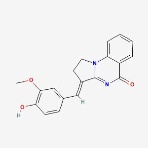 molecular formula C19H16N2O3 B2861748 (E)-3-(4-hydroxy-3-methoxybenzylidene)-2,3-dihydropyrrolo[1,2-a]quinazolin-5(1H)-one CAS No. 885190-98-7