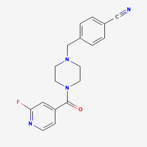molecular formula C18H17FN4O B2861755 4-{[4-(2-Fluoropyridine-4-carbonyl)piperazin-1-yl]methyl}benzonitrile CAS No. 1241467-73-1