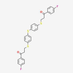 molecular formula C30H24F2O2S3 B2861757 1-(4-Fluorophenyl)-3-({4-[(4-{[3-(4-fluorophenyl)-3-oxopropyl]sulfanyl}phenyl)sulfanyl]phenyl}sulfanyl)-1-propanone CAS No. 882749-65-7