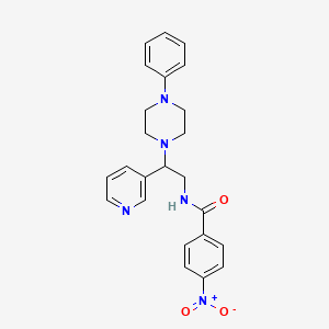 molecular formula C24H25N5O3 B2861760 4-硝基-N-(2-(4-苯基哌嗪-1-基)-2-(吡啶-3-基)乙基)苯甲酰胺 CAS No. 887207-03-6