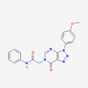 molecular formula C19H16N6O3 B2861769 2-(3-(4-methoxyphenyl)-7-oxo-3H-[1,2,3]triazolo[4,5-d]pyrimidin-6(7H)-yl)-N-phenylacetamide CAS No. 892481-46-8