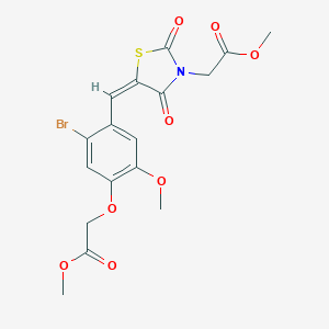 molecular formula C17H16BrNO8S B286177 methyl {(5E)-5-[2-bromo-5-methoxy-4-(2-methoxy-2-oxoethoxy)benzylidene]-2,4-dioxo-1,3-thiazolidin-3-yl}acetate 