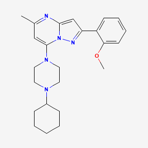 molecular formula C24H31N5O B2861789 7-(4-Cyclohexylpiperazin-1-yl)-2-(2-methoxyphenyl)-5-methylpyrazolo[1,5-a]pyrimidine CAS No. 950415-04-0