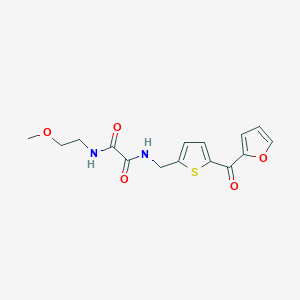 molecular formula C15H16N2O5S B2861791 N1-((5-(呋喃-2-甲酰基)噻吩-2-基)甲基)-N2-(2-甲氧基乙基)草酰胺 CAS No. 1797760-47-4