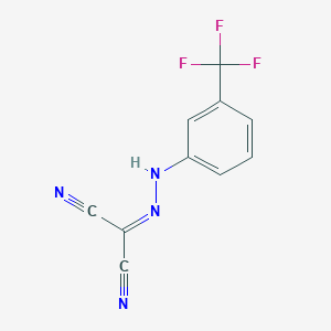 molecular formula C10H5F3N4 B2861793 2-[[3-(三氟甲基)苯基]肼亚基]丙二腈 CAS No. 3720-41-0