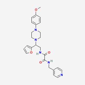 molecular formula C25H29N5O4 B2861795 N''-[2-(2-呋喃基)-2-[4-(4-甲氧基苯基)哌嗪基]乙基]-N-(4-吡啶甲基)草酰胺 CAS No. 877634-18-9