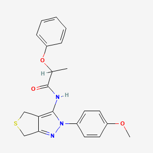 molecular formula C21H21N3O3S B2861806 N-(2-(4-methoxyphenyl)-4,6-dihydro-2H-thieno[3,4-c]pyrazol-3-yl)-2-phenoxypropanamide CAS No. 450343-62-1