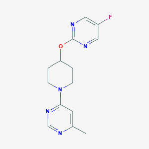 B2861808 4-[4-(5-Fluoropyrimidin-2-yl)oxypiperidin-1-yl]-6-methylpyrimidine CAS No. 2380143-17-7