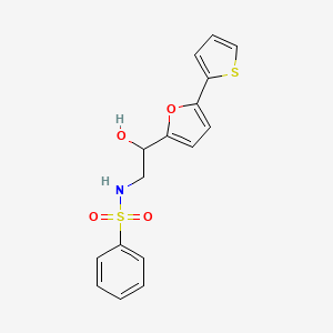B2861816 N-{2-hydroxy-2-[5-(thiophen-2-yl)furan-2-yl]ethyl}benzenesulfonamide CAS No. 2309749-78-6