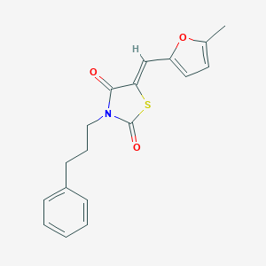 molecular formula C18H17NO3S B286182 (5Z)-5-[(5-methylfuran-2-yl)methylidene]-3-(3-phenylpropyl)-1,3-thiazolidine-2,4-dione 