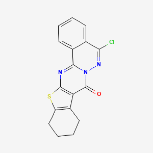 molecular formula C17H12ClN3OS B2861822 5-chloro-9,10,11,12-tetrahydro-8H-[1]benzothieno[2',3':4,5]pyrimido[2,1-a]phthalazin-8-one CAS No. 134878-71-0