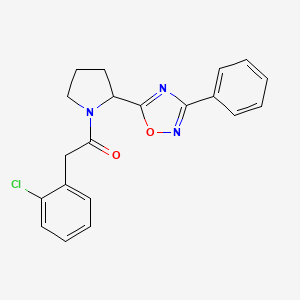molecular formula C20H18ClN3O2 B2861827 5-{1-[(2-氯苯基)乙酰]吡咯烷-2-基}-3-苯基-1,2,4-恶二唑 CAS No. 1788753-89-8