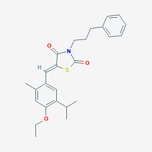 molecular formula C25H29NO3S B286183 5-(4-Ethoxy-5-isopropyl-2-methylbenzylidene)-3-(3-phenylpropyl)-1,3-thiazolidine-2,4-dione 