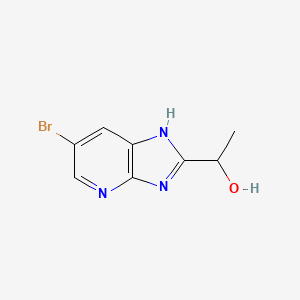 molecular formula C8H8BrN3O B2861830 1-{6-bromo-1H-imidazo[4,5-b]pyridin-2-yl}ethan-1-ol CAS No. 909768-32-7