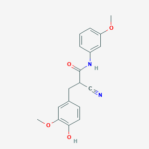 molecular formula C18H18N2O4 B2861832 2-氰基-3-(4-羟基-3-甲氧苯基)-N-(3-甲氧苯基)丙酰胺 CAS No. 736936-71-3