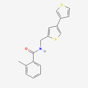 molecular formula C17H15NOS2 B2861835 N-({[3,3'-bithiophene]-5-yl}methyl)-2-methylbenzamide CAS No. 2415620-64-1