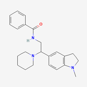 molecular formula C23H29N3O B2861841 N-(2-(1-甲基吲哚-5-基)-2-(哌啶-1-基)乙基)苯甲酰胺 CAS No. 922558-81-4