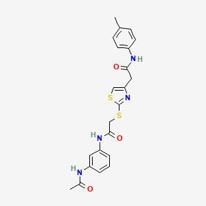 B2861842 N-(3-acetamidophenyl)-2-((4-(2-oxo-2-(p-tolylamino)ethyl)thiazol-2-yl)thio)acetamide CAS No. 953983-89-6