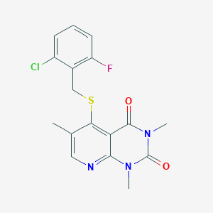 molecular formula C17H15ClFN3O2S B2861847 5-((2-氯-6-氟苄基)硫)-1,3,6-三甲基吡啶并[2,3-d]嘧啶-2,4(1H,3H)-二酮 CAS No. 899747-66-1
