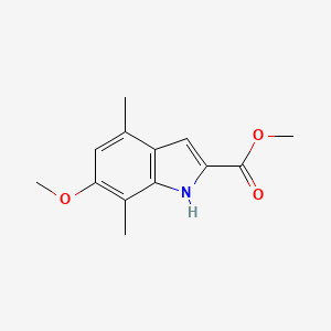 molecular formula C13H15NO3 B2861854 methyl 6-methoxy-4,7-dimethyl-1H-indole-2-carboxylate CAS No. 881040-66-0