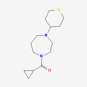 molecular formula C14H24N2OS B2861855 Cyclopropyl-[4-(thian-4-yl)-1,4-diazepan-1-yl]methanone CAS No. 2379996-63-9