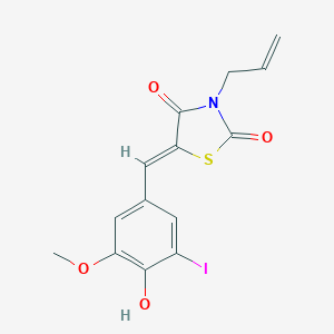 molecular formula C14H12INO4S B286186 3-Allyl-5-(4-hydroxy-3-iodo-5-methoxybenzylidene)-1,3-thiazolidine-2,4-dione 