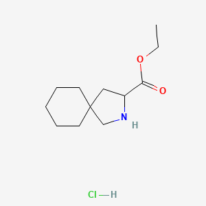 molecular formula C12H22ClNO2 B2861876 Ethyl 2-azaspiro[4.5]decane-3-carboxylate hydrochloride CAS No. 1956311-18-4