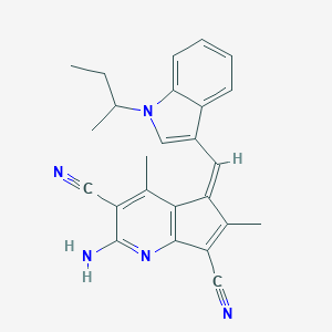 molecular formula C25H23N5 B286190 2-amino-5-[(1-sec-butyl-1H-indol-3-yl)methylene]-4,6-dimethyl-5H-cyclopenta[b]pyridine-3,7-dicarbonitrile 