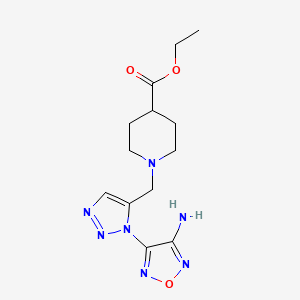 B2861900 Ethyl 1-[[3-(4-amino-1,2,5-oxadiazol-3-yl)triazol-4-yl]methyl]piperidine-4-carboxylate CAS No. 890092-97-4