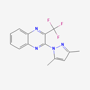 molecular formula C14H11F3N4 B2861906 2-(3,5-二甲基-1H-吡唑-1-基)-3-(三氟甲基)喹喔啉 CAS No. 321538-05-0