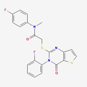 molecular formula C21H15F2N3O2S2 B2861908 N-(4-氟苯基)-2-{[3-(2-氟苯基)-4-氧代-3,4-二氢噻吩并[3,2-d]嘧啶-2-基]硫代}-N-甲基乙酰胺 CAS No. 1794855-03-0