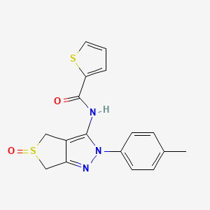 molecular formula C17H15N3O2S2 B2861909 N-[2-(4-甲基苯基)-5-氧代-4,6-二氢噻吩并[3,4-c]吡唑-3-基]噻吩-2-甲酰胺 CAS No. 1007194-24-2