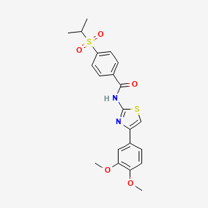 molecular formula C21H22N2O5S2 B2861924 N-(4-(3,4-二甲氧基苯基)噻唑-2-基)-4-(异丙基磺酰)苯甲酰胺 CAS No. 899739-13-0