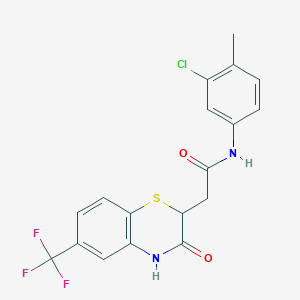 N-(3-chloro-4-methylphenyl)-2-[3-oxo-6-(trifluoromethyl)-3,4-dihydro-2H-1,4-benzothiazin-2-yl]acetamide