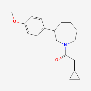 molecular formula C18H25NO2 B2861932 2-Cyclopropyl-1-(3-(4-methoxyphenyl)azepan-1-yl)ethanone CAS No. 1797697-93-8