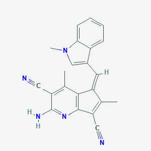 molecular formula C22H17N5 B286194 2-amino-4,6-dimethyl-5-[(1-methyl-1H-indol-3-yl)methylene]-5H-cyclopenta[b]pyridine-3,7-dicarbonitrile 