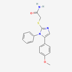 2-((5-(4-methoxyphenyl)-1-phenyl-1H-imidazol-2-yl)thio)acetamide