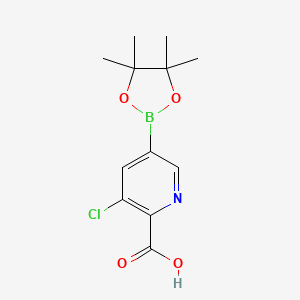 molecular formula C12H15BClNO4 B2861951 3-Chloro-5-(tetramethyl-1,3,2-dioxaborolan-2-yl)pyridine-2-carboxylic acid CAS No. 2377610-82-5