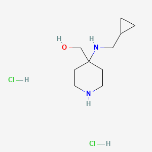 molecular formula C10H22Cl2N2O B2861961 {4-[(Cyclopropylmethyl)amino]piperidin-4-yl}methanol dihydrochloride CAS No. 1864056-13-2