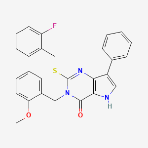 2-((2-fluorobenzyl)thio)-3-(2-methoxybenzyl)-7-phenyl-3H-pyrrolo[3,2-d]pyrimidin-4(5H)-one