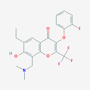 8-[(dimethylamino)methyl]-6-ethyl-3-(2-fluorophenoxy)-7-hydroxy-2-(trifluoromethyl)-4H-chromen-4-one
