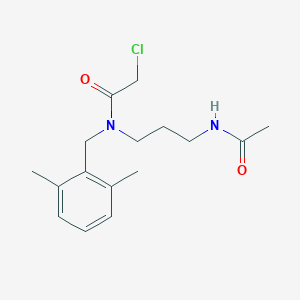 molecular formula C16H23ClN2O2 B2861990 N-(3-Acetamidopropyl)-2-chloro-N-[(2,6-dimethylphenyl)methyl]acetamide CAS No. 2411247-73-7