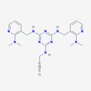 2-N,4-N-Bis[[2-(dimethylamino)pyridin-3-yl]methyl]-6-N-prop-2-ynyl-1,3,5-triazine-2,4,6-triamine