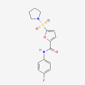molecular formula C15H15FN2O4S B2862017 N-(4-fluorophenyl)-5-(pyrrolidine-1-sulfonyl)furan-2-carboxamide CAS No. 1147766-82-2