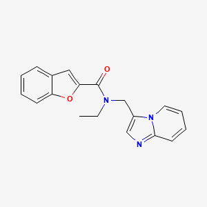 molecular formula C19H17N3O2 B2862022 N-ethyl-N-(imidazo[1,2-a]pyridin-3-ylmethyl)benzofuran-2-carboxamide CAS No. 1448126-65-5