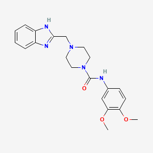 4-((1H-benzo[d]imidazol-2-yl)methyl)-N-(3,4-dimethoxyphenyl)piperazine-1-carboxamide